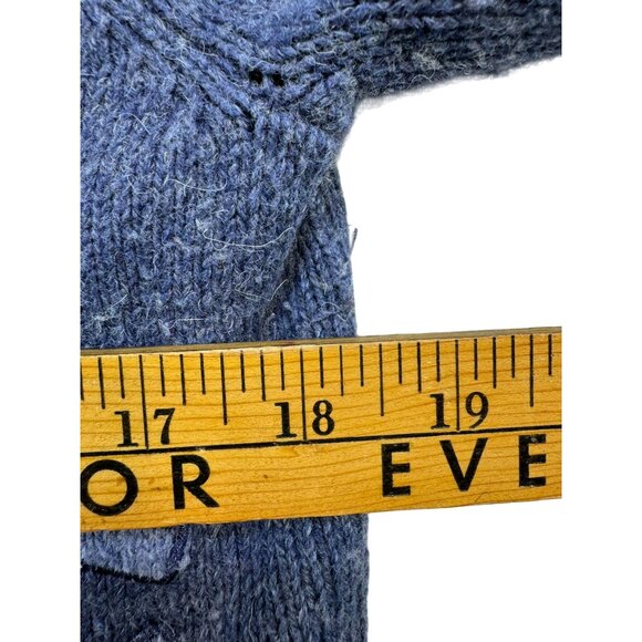 Croft & Barrow Womens  Snowman & Snowflake Cardigan Sweater Small Blue Ramie & A - Picture 8 of 13